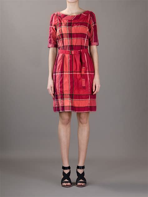 burberry plaid wool dress|Burberry brit sleeveless print dress.